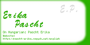 erika pascht business card